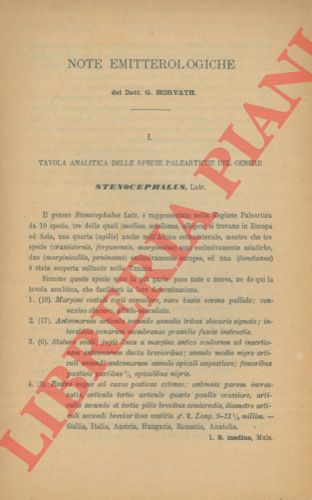 HORVATH G. - - Note emitterologiche -
