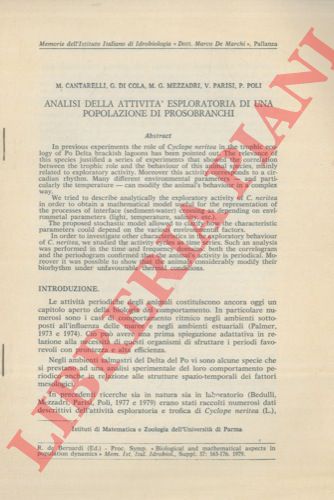 CANTARELLI M. - DI COLA G. - MEZZADRI M.G. - PARISI V. - POLI P. - - Analisi della attivit esploratoria di una popolazione di prosobranchi.