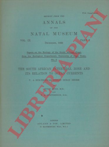 EYRE Joyce - STEPHENSON T.A. - - The South African intertidal zone and its relation to ocean currents. V. Sub-tropical Indian Ocean shore.