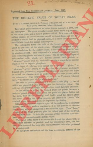 LINTON R.G. - - The dietetic value of wheat bran.