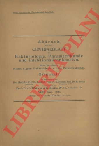 FISCHE Gustav - - Abdruck aus dem Centralblatt fur Bakteriologie, Parasitenkunde und Infektionskrankheiten.