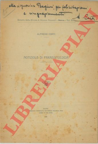 CORTI Alfredo - - Notiziole di parassitologia.