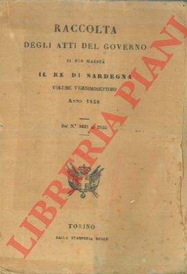 - - Indice cronologico degli Atti del Governo di S.M. il Re di Sardegna, Anno 1858.