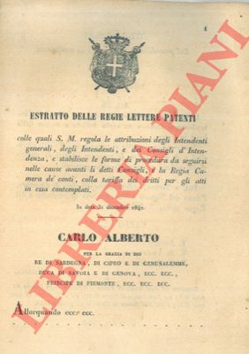 - - Procedure da seguirsi nelle cause avanti la Regia Camera dei Conti e i Consigli d'Intendenza.