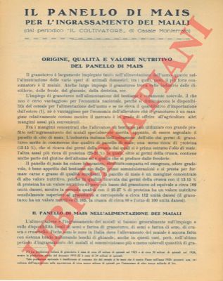 TORTORELLI N. - - Il panello di mais per l'ingrassamento dei maiali