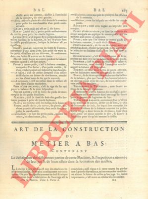 Encyclopedie mthodique - Art de la construction du Mtier a bas.