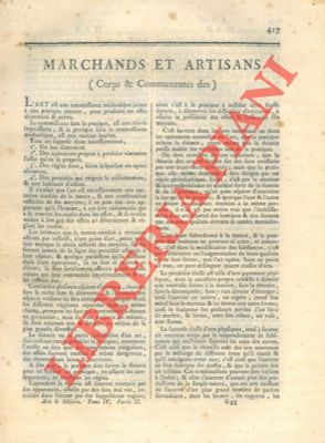 Encyclopedie mthodique - - Corps & Communauts des marchands et artisans.