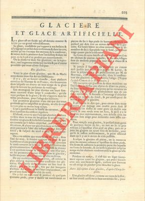 Encyclopedie mthodique - - Glaciere et glace artificielle.