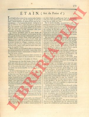 Encyclopedie mthodique - - Art du potier d'tain.