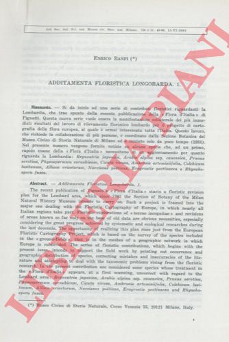 BANFI Enrico - - Additamenta floristica longobarda I.