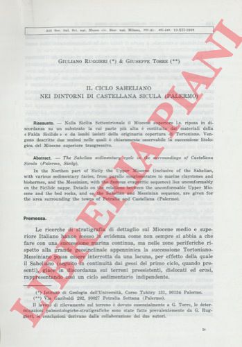 RUGGIERI Giuliano - TORRE Giuseppe - - Il ciclo saheliano nei dintorni di Castellana Sicula (Palermo).