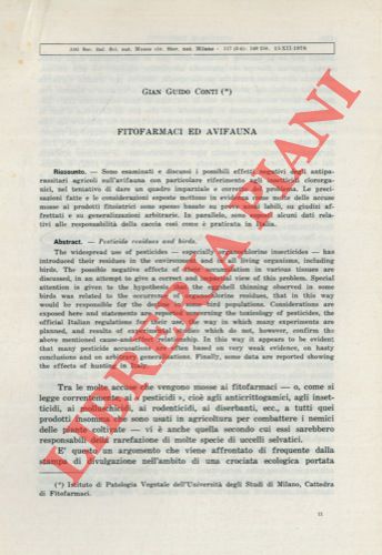 CONTI Gian Guido - - Fitofarmaci ed avifauna.