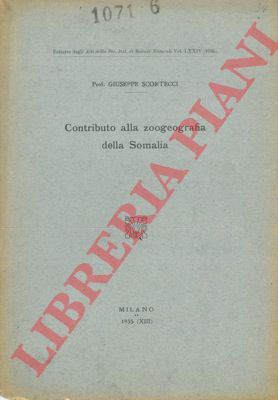 SCORTECCI G. - - Contributo alla zoogeografia della Somalia.