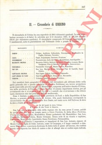 STRAFFORELLO Gustavo - - Circondario di Urbino.