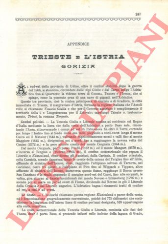 STRAFFORELLO Gustavo - - Trieste e l'Istria. Gorizia.