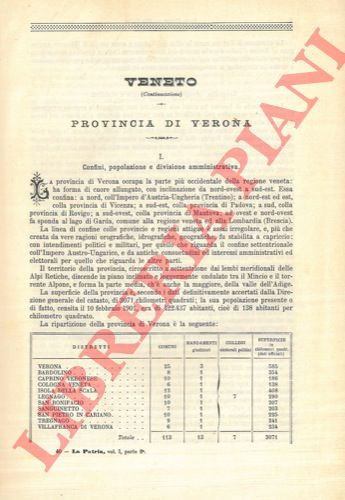 STRAFFORELLO Gustavo - - Provincia di Verona. Distretto di Verona, Bardolino, Caprino, Cologna, Isola Scala, Legnago, S.Bonifacio, Sanguinetto, S.Pietro in C. Tregnago, Villafranca.