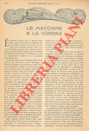 TAJANI Filippo - - Le macchine e la guerra.