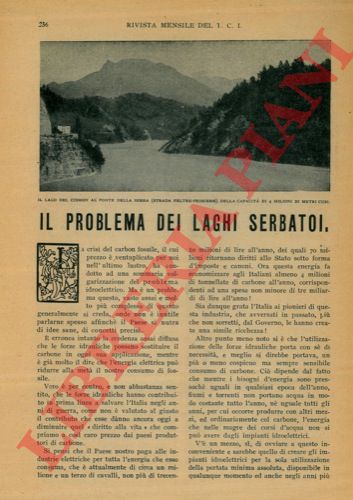 FORTI Angelo - - Il problema dei laghi serbatoi.