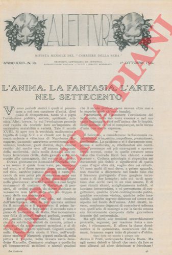 FRADELETTO A. - - L'anima, la fantasia, l'arte nel settecento.