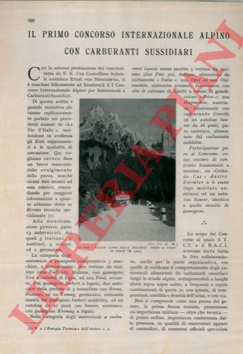 DE CAPITANI S. - - Il primo concorso internazionale alpino con carburanti sussidiari.