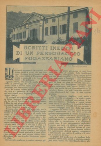 PARINI COLOMBI Rosetta - - Scritti inediti di un personaggio fogazzariano.