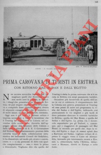 FANTONI MODENA F. - - Una prima carovana di turisti in Eritrea con ritorno dal Sudan e dall'Egitto.