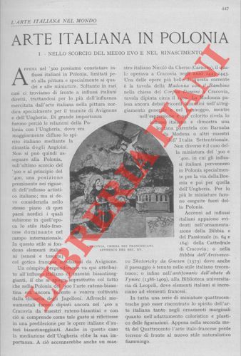 DE ZALOZIECKI Vladimir - - Arte italiana in Polonia.