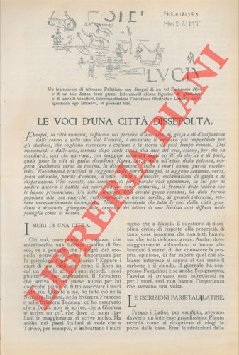 CHINI Mario - - Le voci di una citt dissepolta.