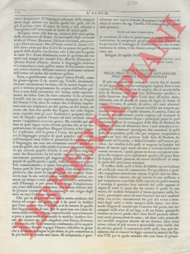 - - Caccia e traffico delle pelli nelle colonie britanniche dell'America settentrionale.