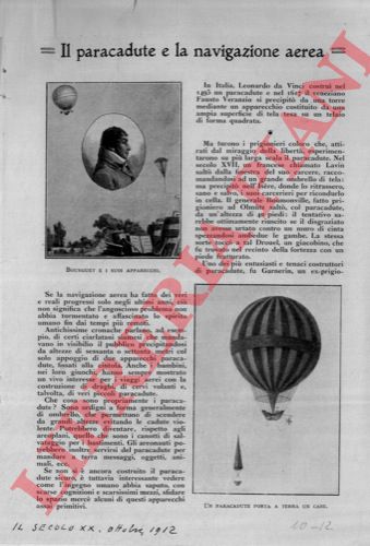 - - Il paracadute e la navigazione aerea.