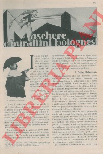TREBBI Oreste - - Maschere e burattini bolognesi.