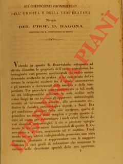 RAGONA D. - - Sui coefficienti ozonometrici dell'umidit e della temperatura.