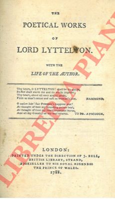 LYTTELTON - - Poetical works of Lord Lyttelton with the life of the author.