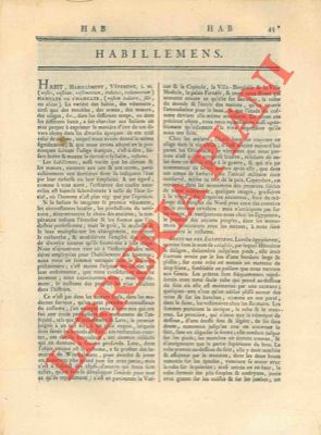 Encyclopedie mthodique - Dictionnaire des Manufactures & Arts par R. de la Platire - - Habillemens.