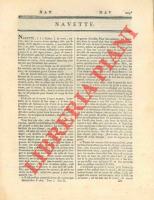 Encyclopedie mthodique - Dictionnaire des Manufactures & Arts par R. de la Platire - - Navette.