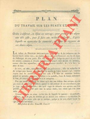 Encyclopedie mthodique - Dictionnaire des Manufactures & Arts par R. de la Platire - Travail sur les peaux et cuirs - - Plan du travail sur les peaux et cuirs.
