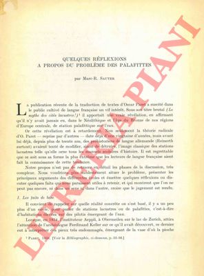 SAUTER Marc R. - - Quelques rflexions  propos du problme des palafittes.