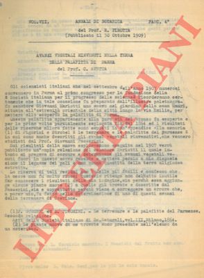 AVETTA C. - - Avanzi vegetali rinvenuti nella terra della palafitta di Parma.