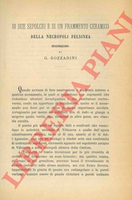 GOZZADINI G(iovanni) - - Di due sepolcri e di un frammento ceramico della necropoli felsinea. Osservazioni.