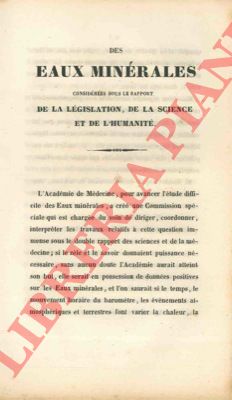 GOIN - - Des eaux minrale considres sous le rapport de la lgislation, de la science et de l'humanit.