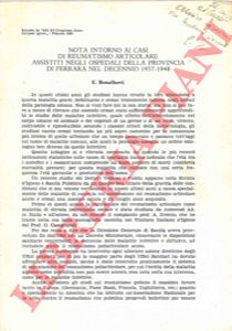 BONALBERTI E. - - Nota intorni ai casi di reumatismo articolare assistiti negli ospedali della provincia di Ferrara nel decennio 1937 - 1948.