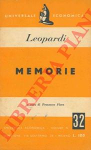 LEOPARDI Giacomo - - Memorie.