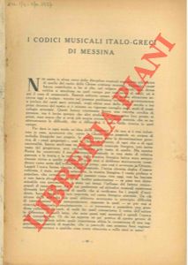 TIBY O. - - I codici musicali italo-greci di Messina.