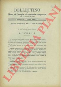 SALVADORI Tommaso - FESTA E. - - Missione zoologica del Dott. E. Festa in Cirenaica, I. Uccelli.