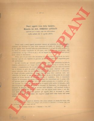 LOVISATO Domenico - - Nuovi oggetti litici della Calabria.