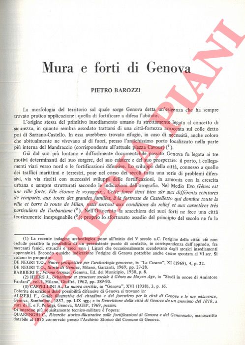 BAROZZI Pietro - - Mura e forti di Genova.