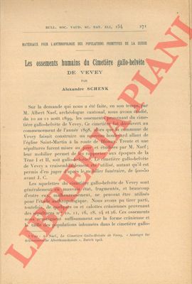 SCHENK Alexandre - - Les ossements humains du cimetire gallo-helvte de Vevey.