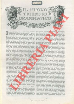 M. F. - - Il nuovo triennio drammatico.