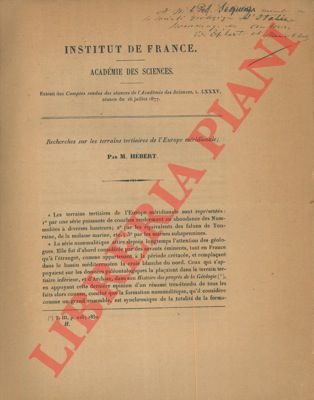 HEBERT - - Recherches sur les terrains tertiaires de l'Europe mridionale - Idem .. de l'Hongrie - Idem ... du Vicentin.