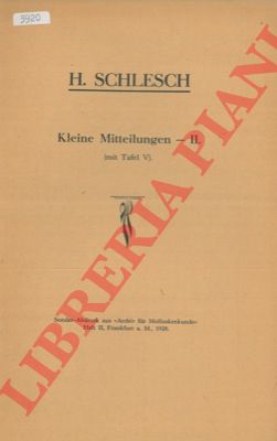 SCHLESCH Hans - - Kleine Mitteilungen. II